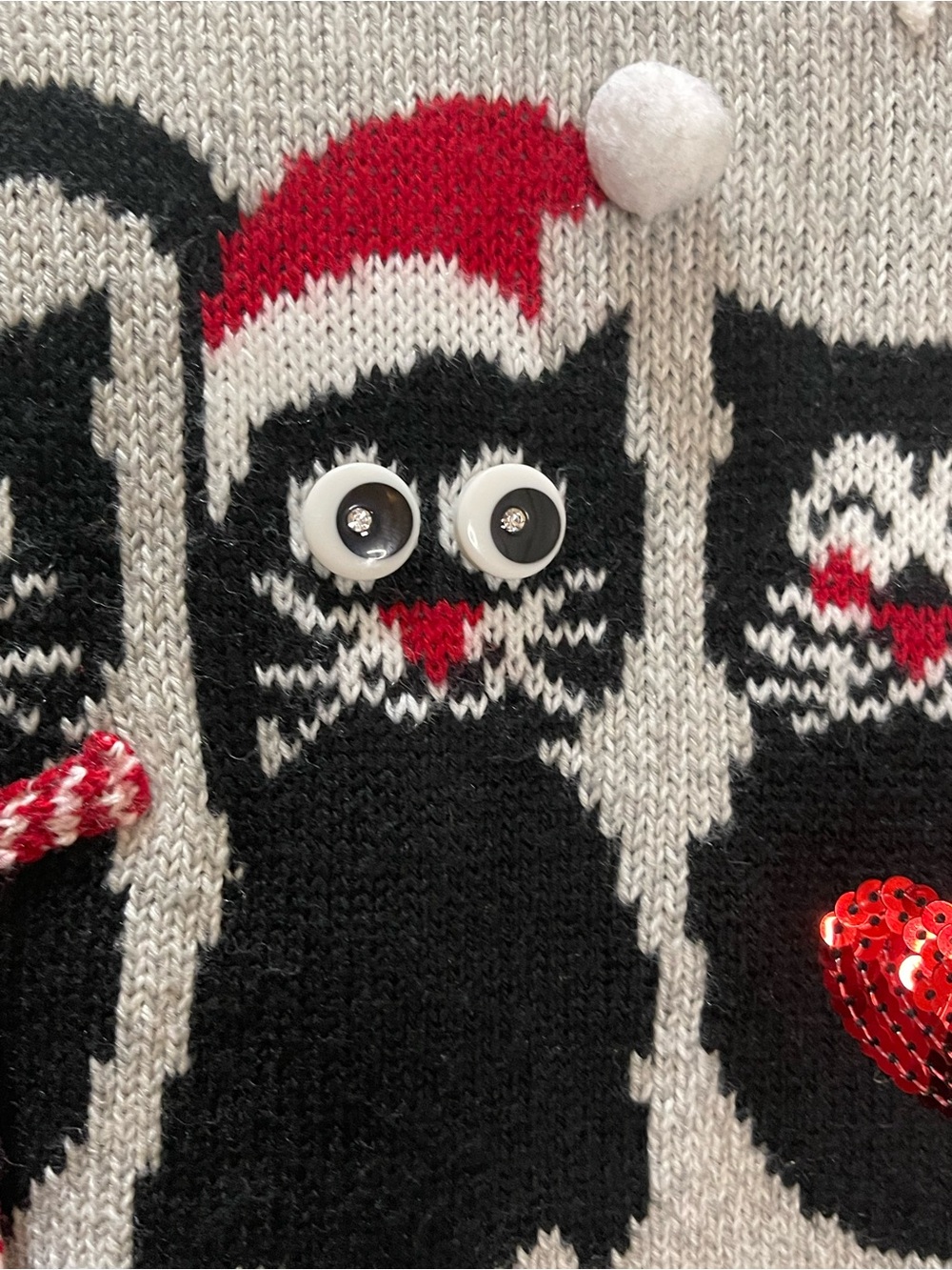 Karen Scott Christmas Sweater with Festive Black Cat Trio - Picture 4 of 10